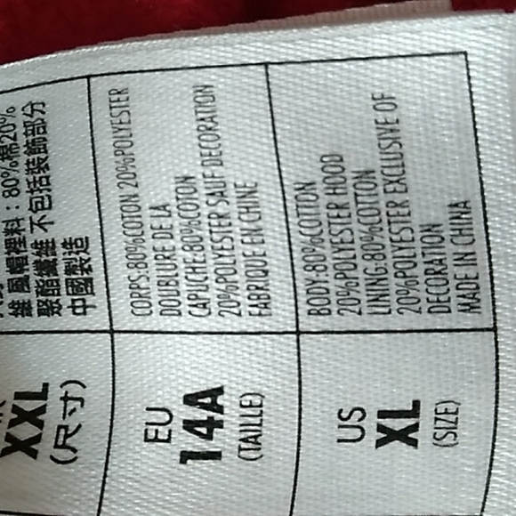 Disney/Kids/Minnie Mouse Hoodie/Color Black and Red/Size:XL - Picture 11 of 11